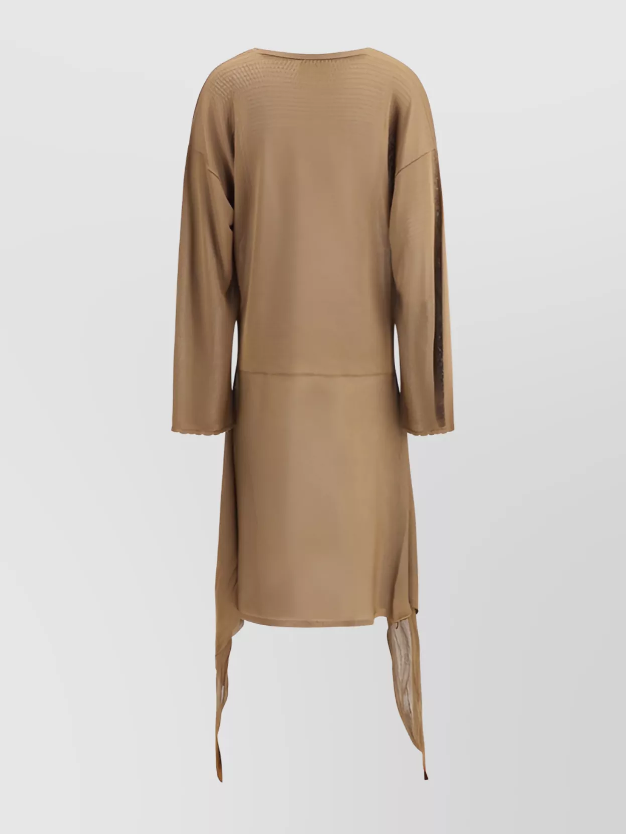 ATTICO ASYMMETRICAL V-NECKLINE MINI DRESS WITH PERFORATED PATTERN