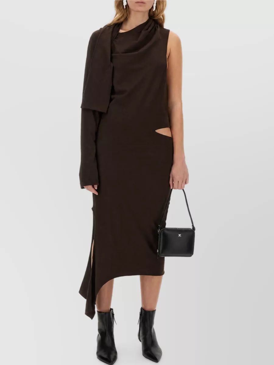 Courrèges Off-Shoulder Midi Dress