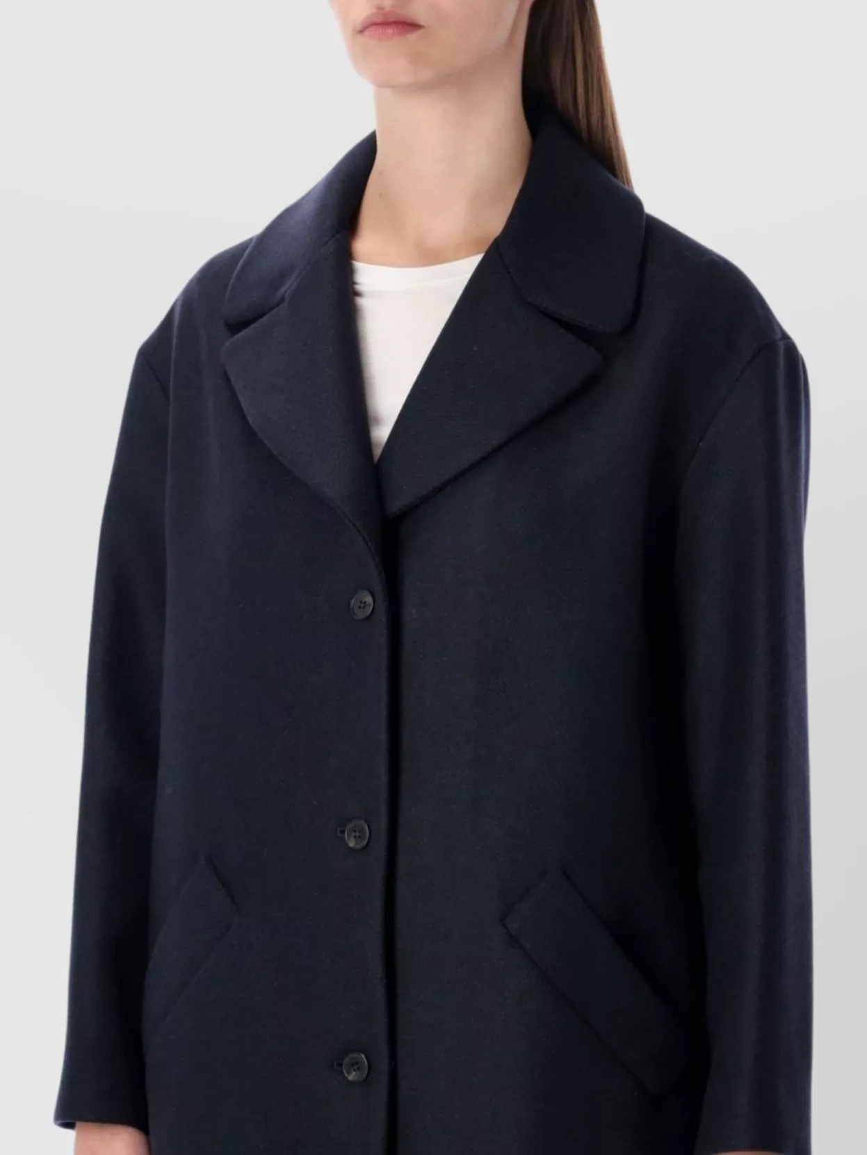 A.p.c. Long Notched Lapel Single Breasted Coat