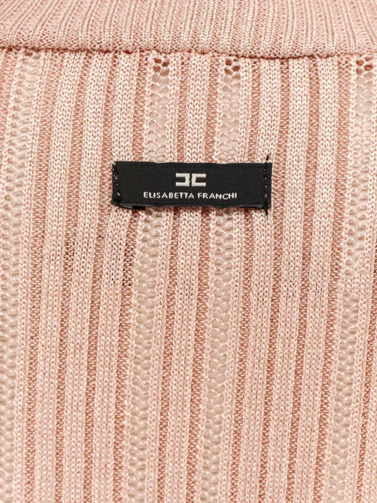 Elisabetta Franchi Shiny Fabric High Neck Knit Sweater