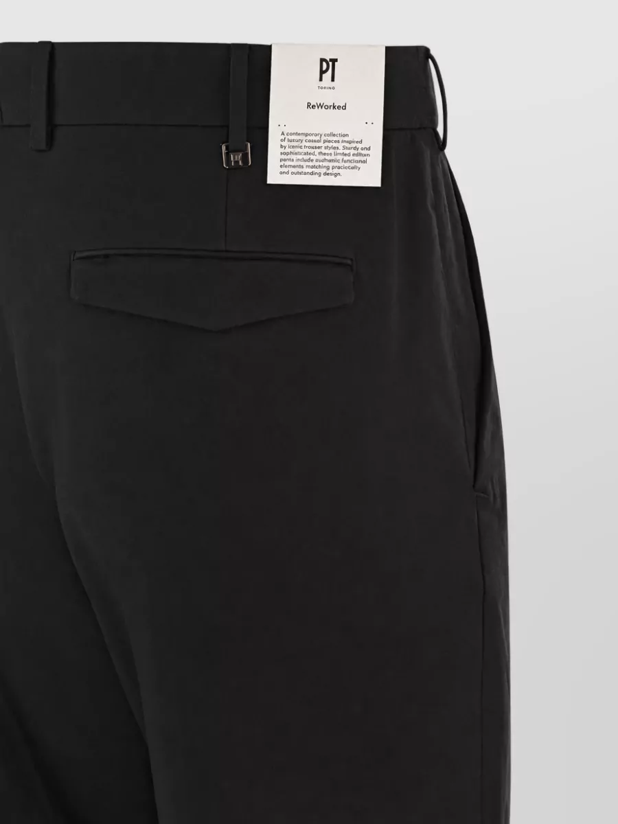Pt Torino Cotton Linen Straight-Leg Trousers