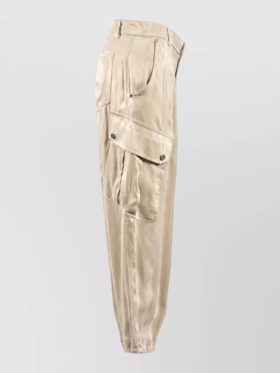 Pinko High-Rise Straight-Leg Cargo Trousers