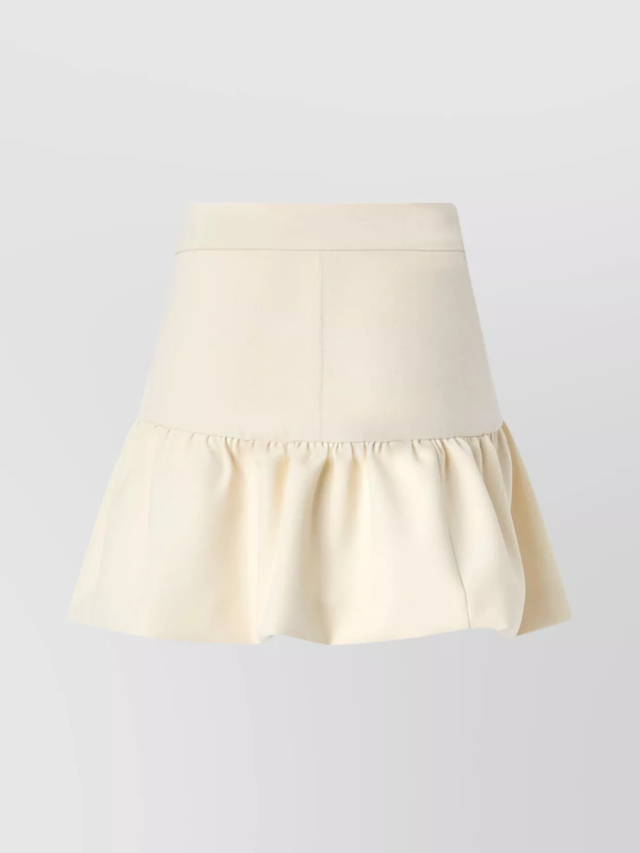Pinko High Waist Mini Skirt With Ruffled Hem In White