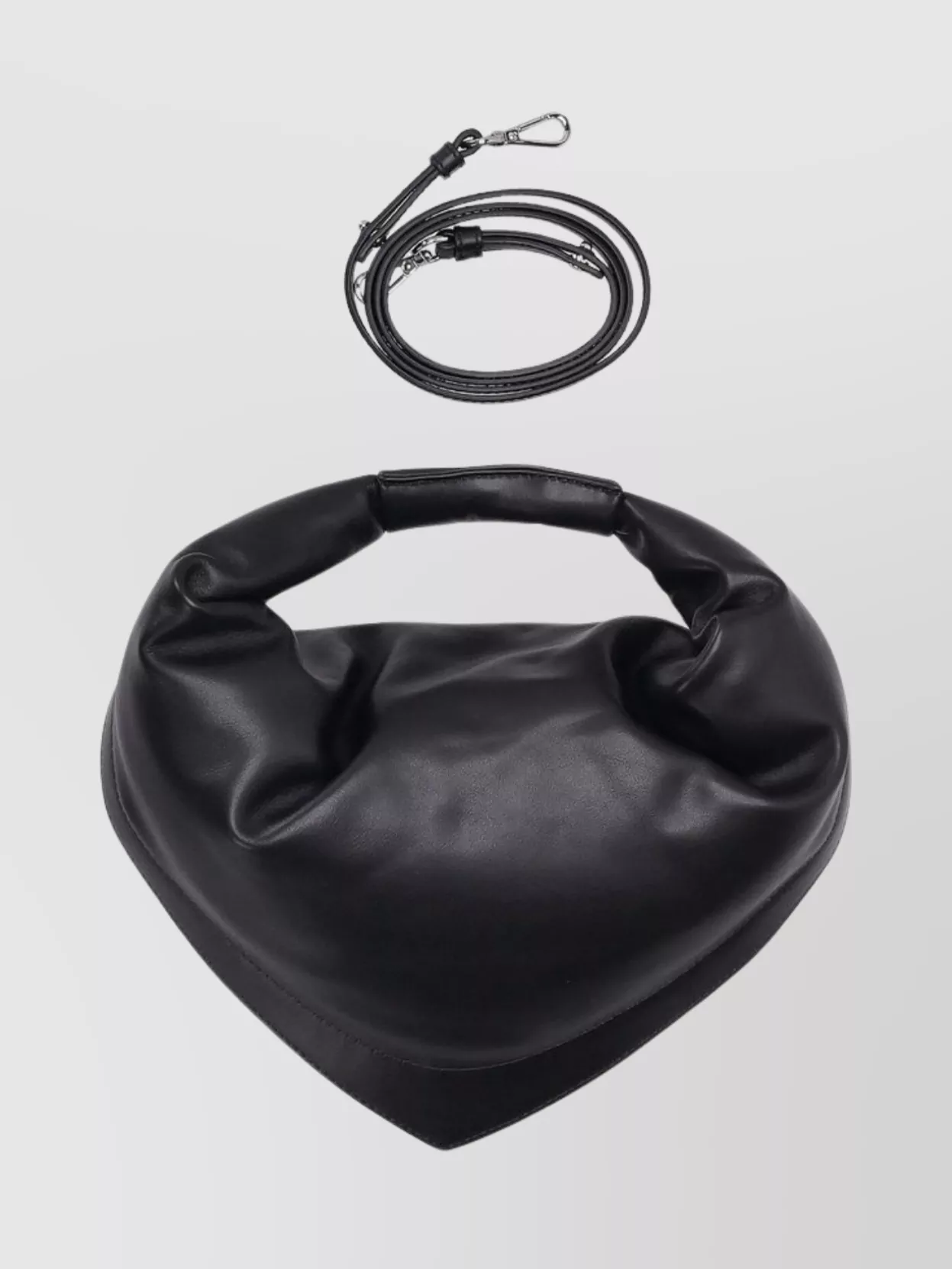 Federico Cina Midi Tortellino Shoulder Bag Detachable Strap In Black