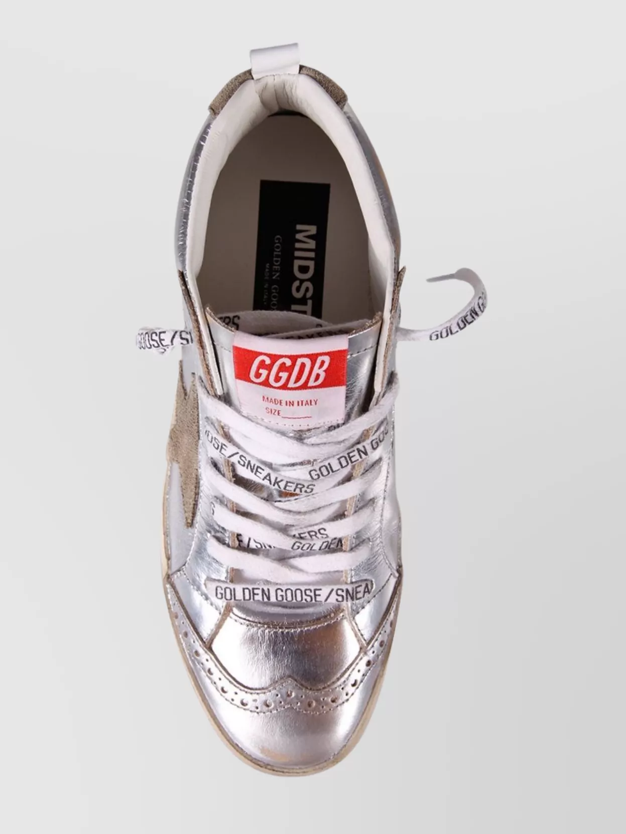 Golden Goose Laminated High-Top Sneakers Perforated Toe