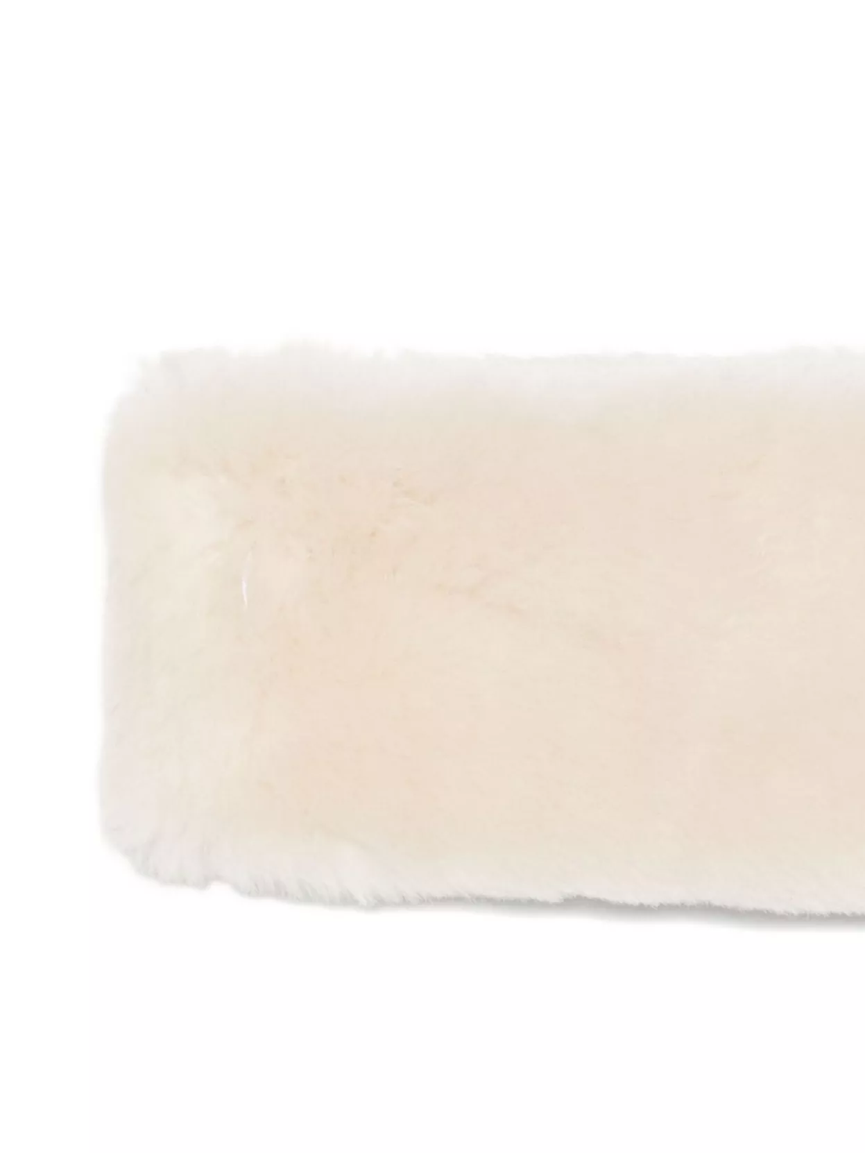 Totême Plush Shearling Wide Headband In Neutral