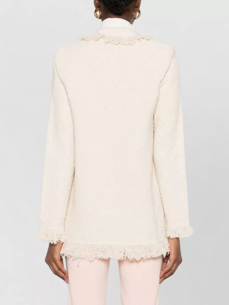 Elisabetta Franchi Cotton Double-Breasted Tweed Jacket