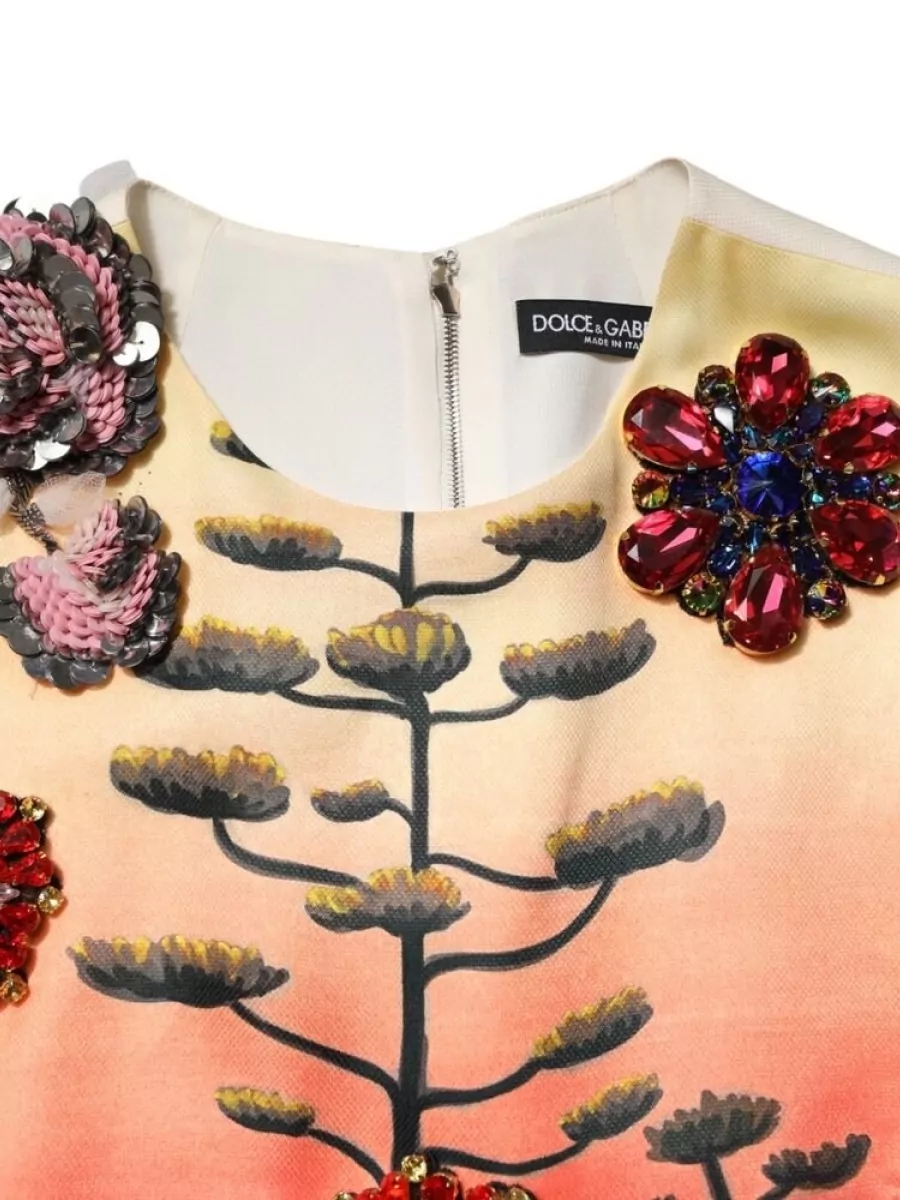 Dolce&Gabbana Silk Crystal Embellished Sleeveless Mini Dress