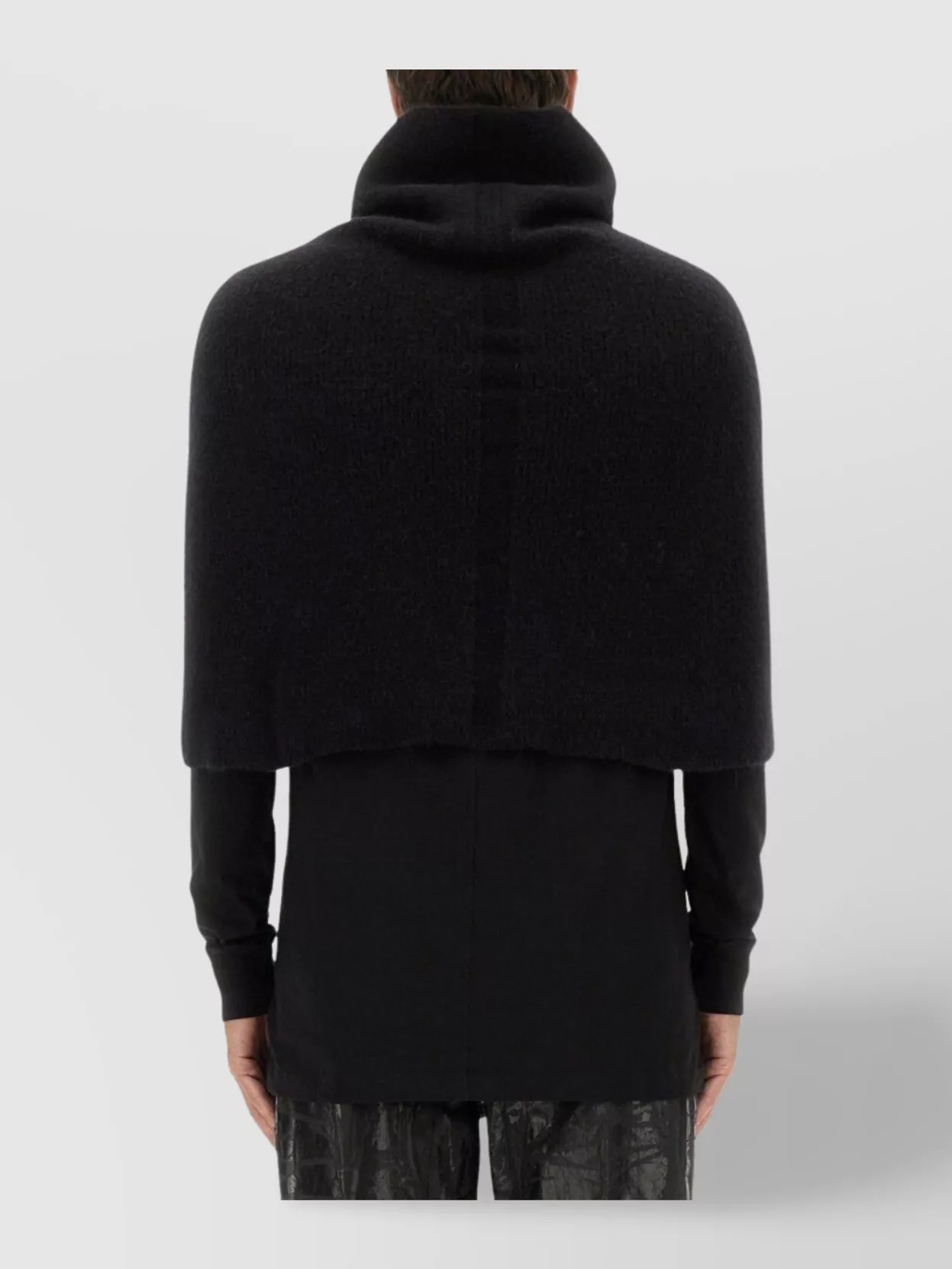 Rick Owens Textured Fabric Cropped Coat With High Collar