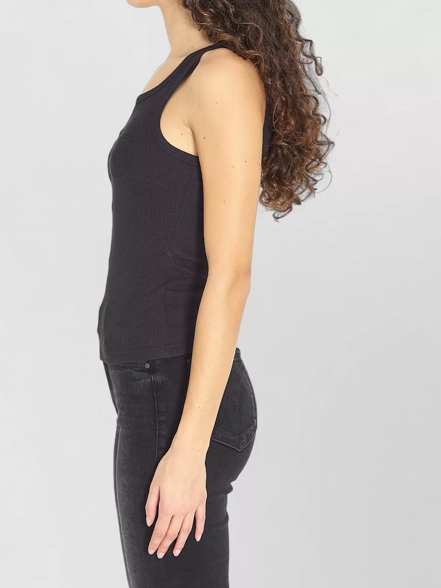 Alaïa Ribbed Tank Top Stretch Jersey Pleated