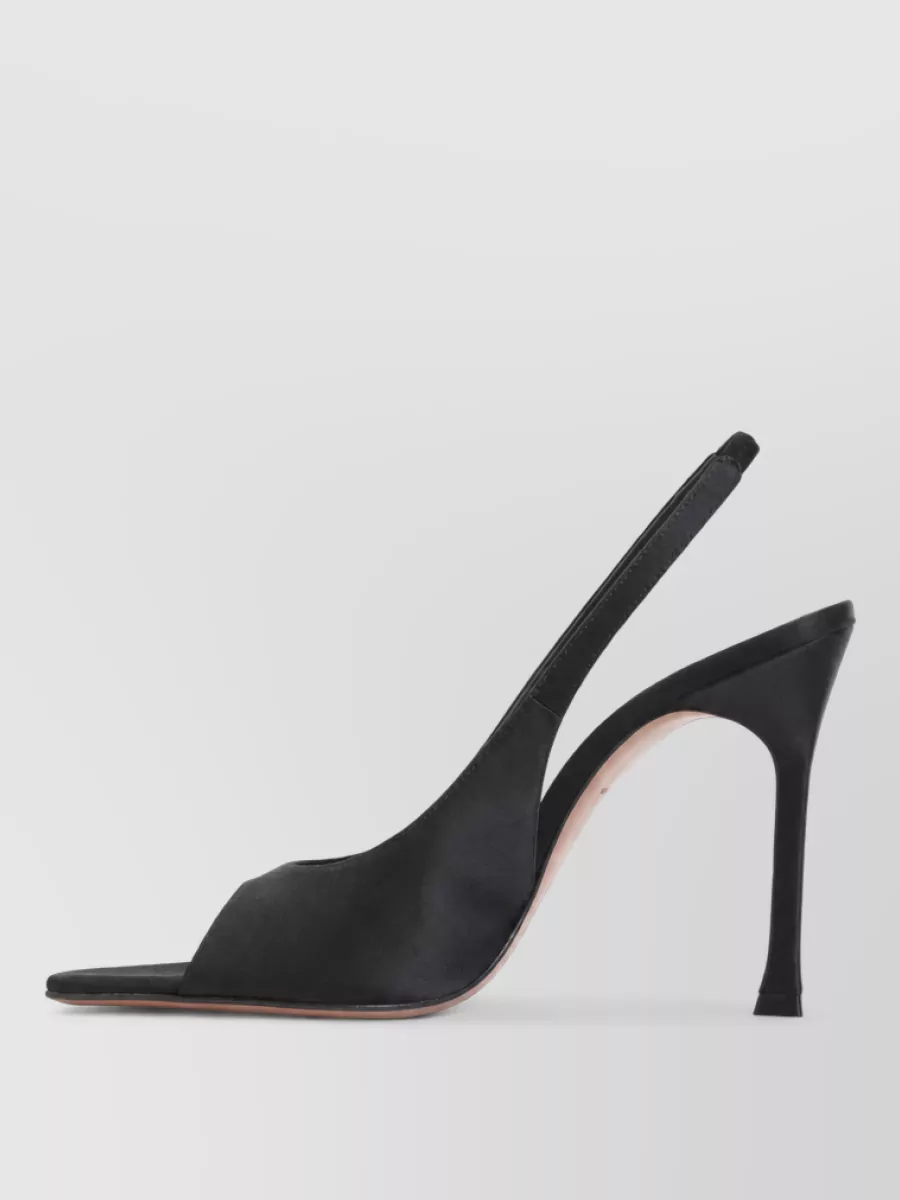 Amina Muaddi Satin Slingback Mules