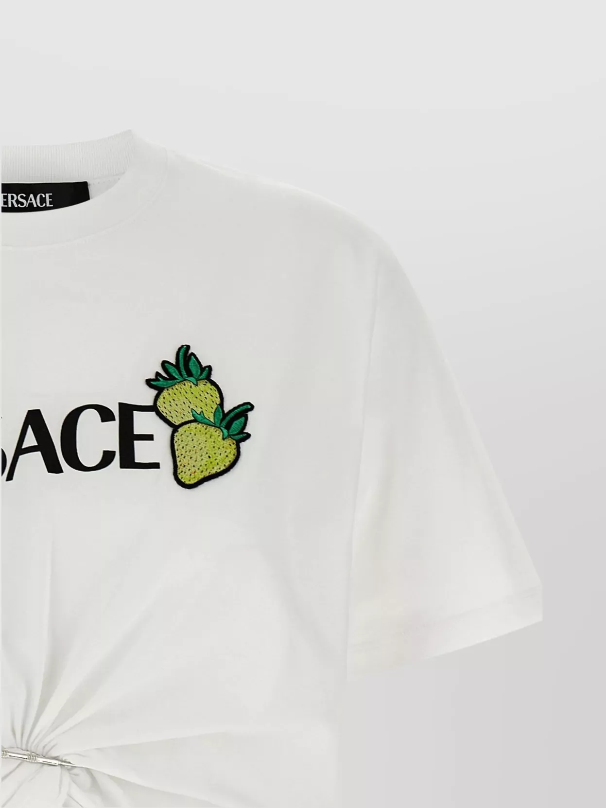 Versace Crew Neck Embroidered Knot Detail T-shirt