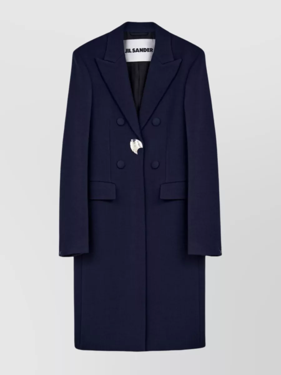 Shop Jil Sander Wool Blend Single-button Coat In Blue