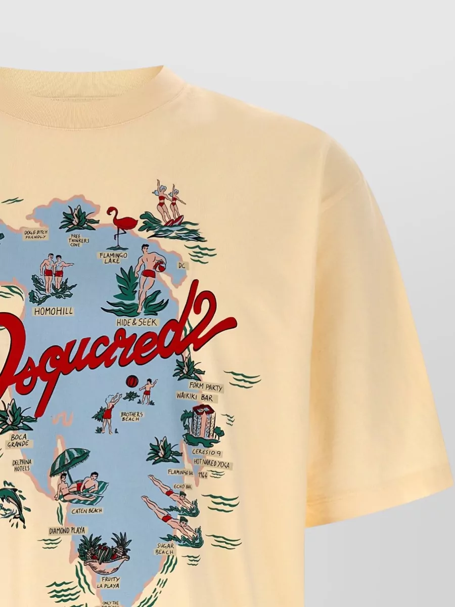 Dsquared2 Printed Cotton Crew Neck T-Shirt