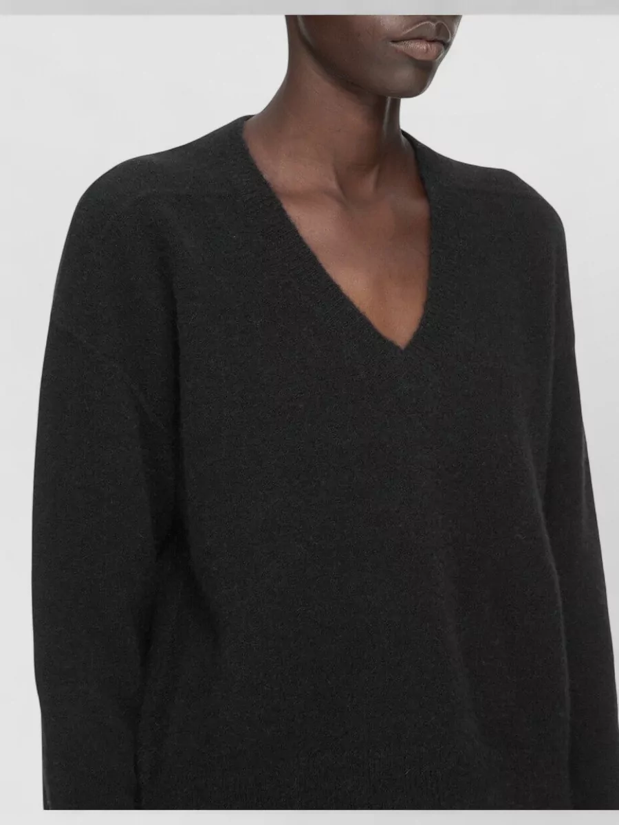 Rick Owens Virgin Wool Oversized V-Neck Sweater