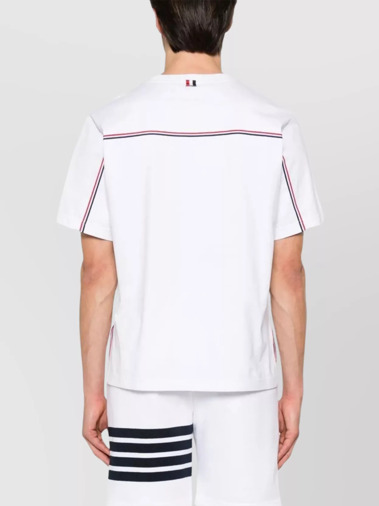 Thom Browne Oversized T-Shirt With Rwb Knit Trim