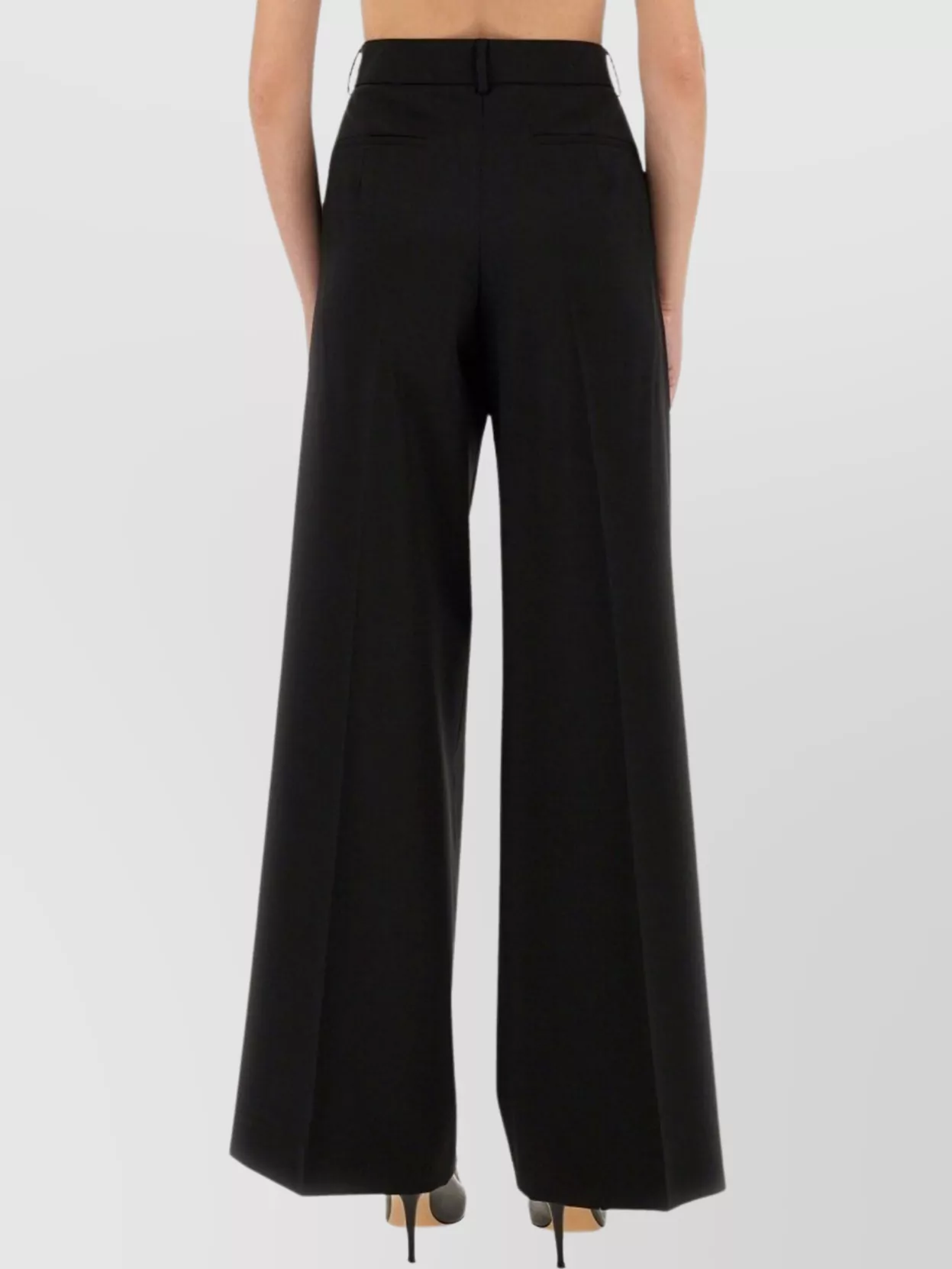 Sportmax High-Waisted Wide-Leg Trousers Pleated Front
