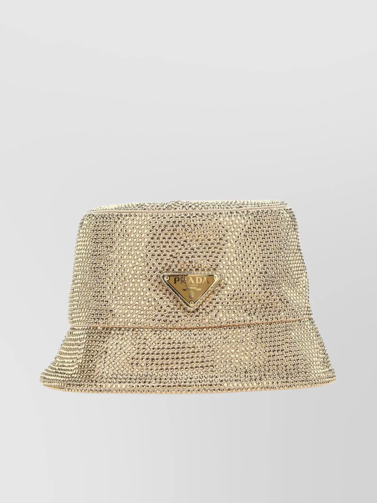 Shop Prada Rhinestone-adorned Viscose Blend Hat In Beige
