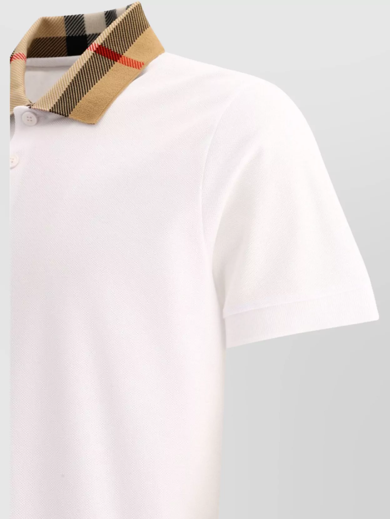 Burberry Checked And Ribbed Collar Short Sleeves