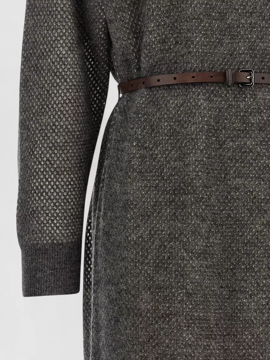 Brunello Cucinelli Sparkling Lamé-Knit Midi Dress