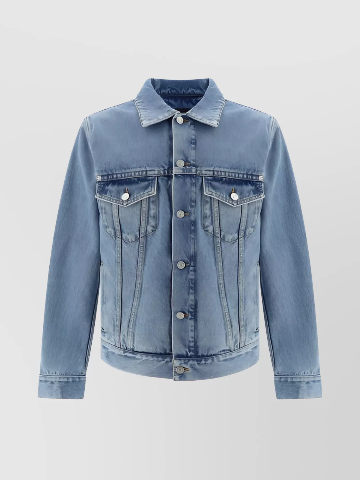Shop Givenchy Adjustable Waist Denim Jacket With Contrast Stitching