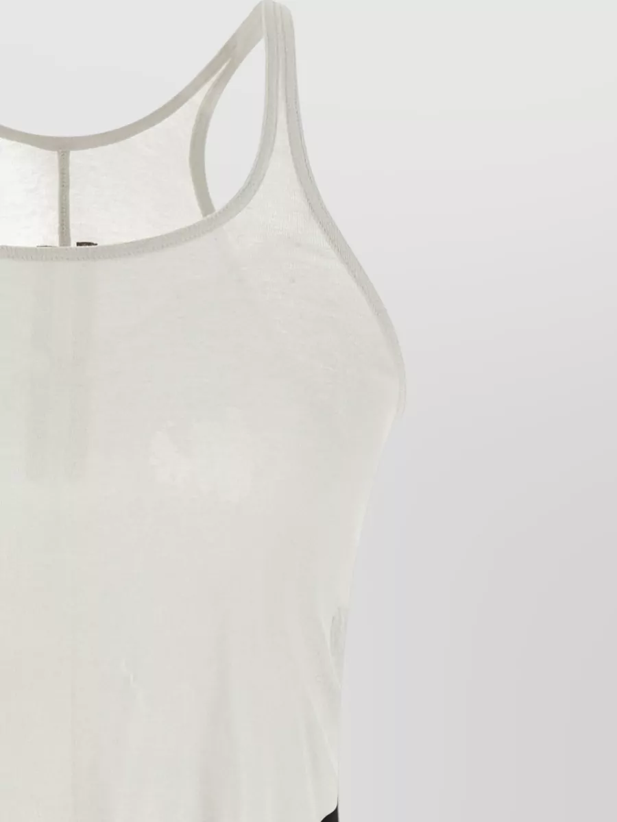 Rick Owens Drkshdw Tank Top Asymmetric Hem Racerback Sheer Straps