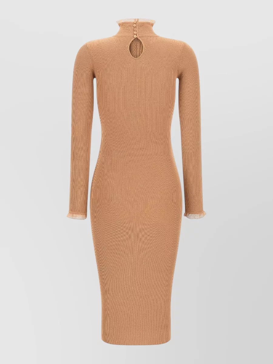 Elisabetta Franchi Ribbed Knit Midi Dress