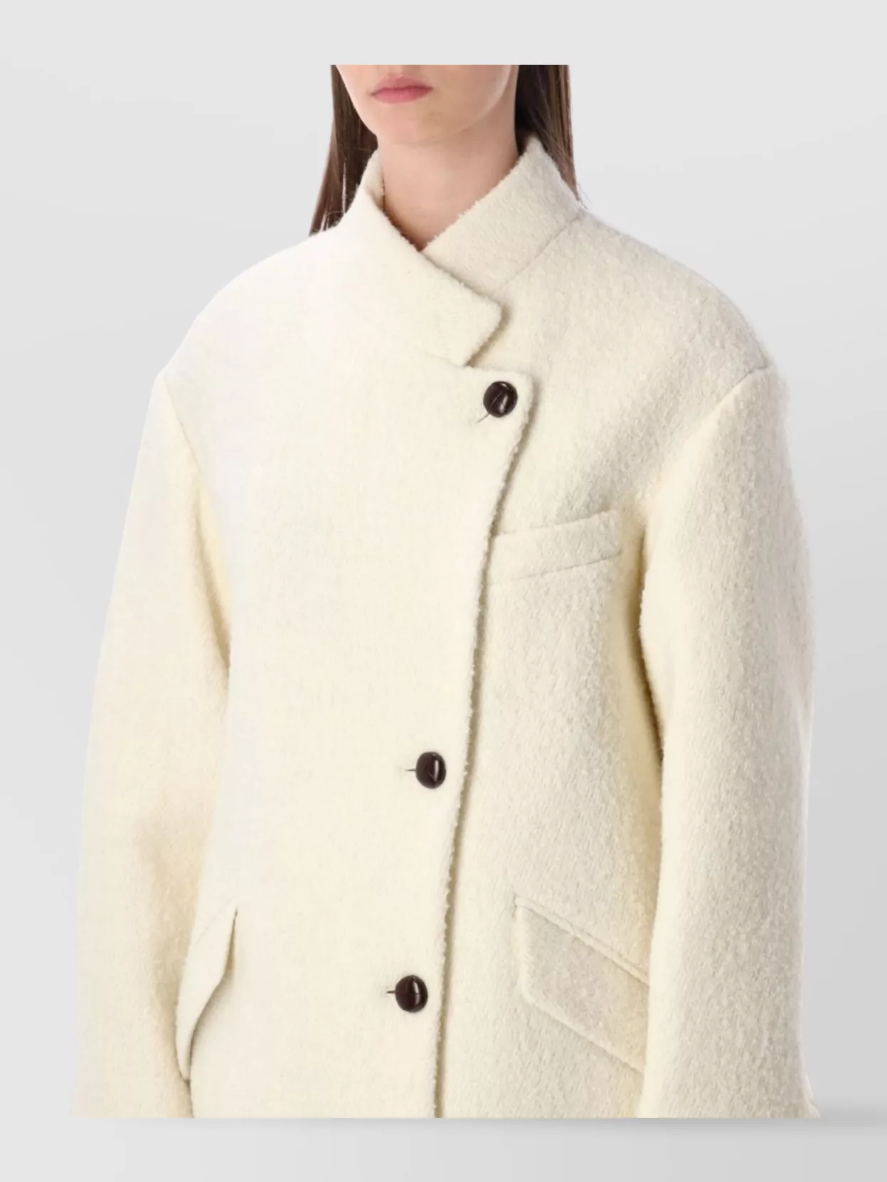 Isabel Marant Étoile Long Notched Lapel Coat Pockets In Neutral