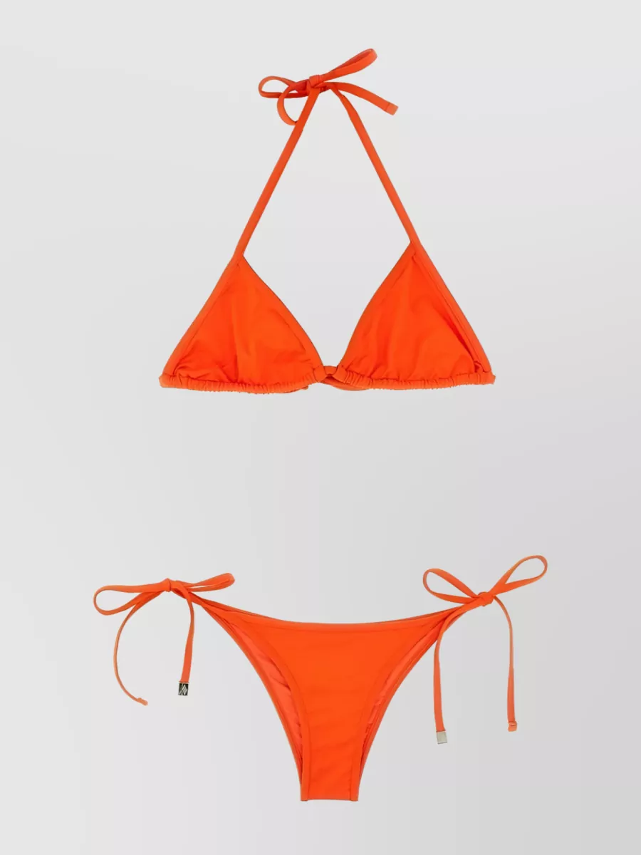Shop Attico Logo Print Bikini Set In Orange