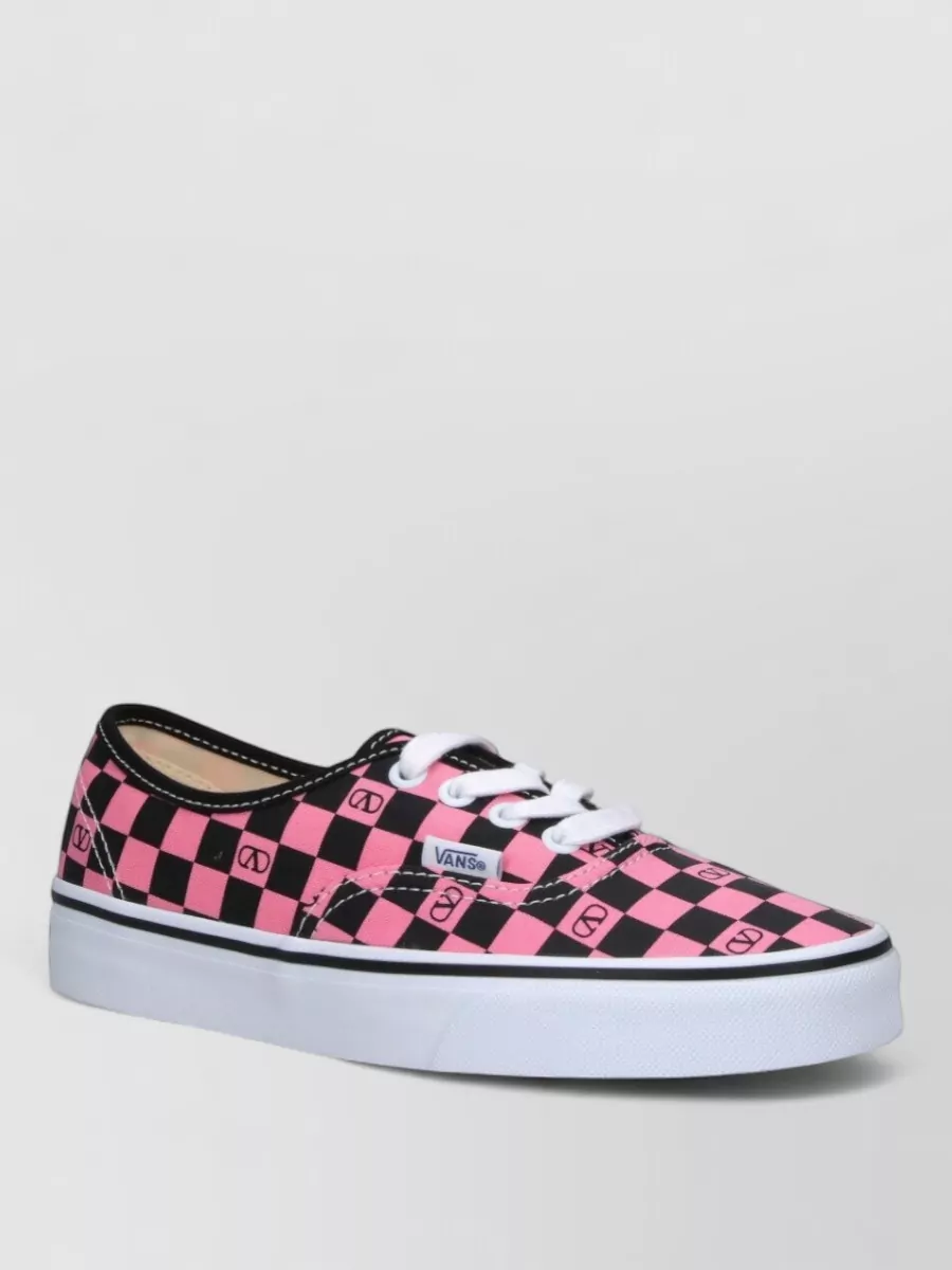 Valentino Garavani Low Top Sneakers Checkered Pattern Rubber Sole