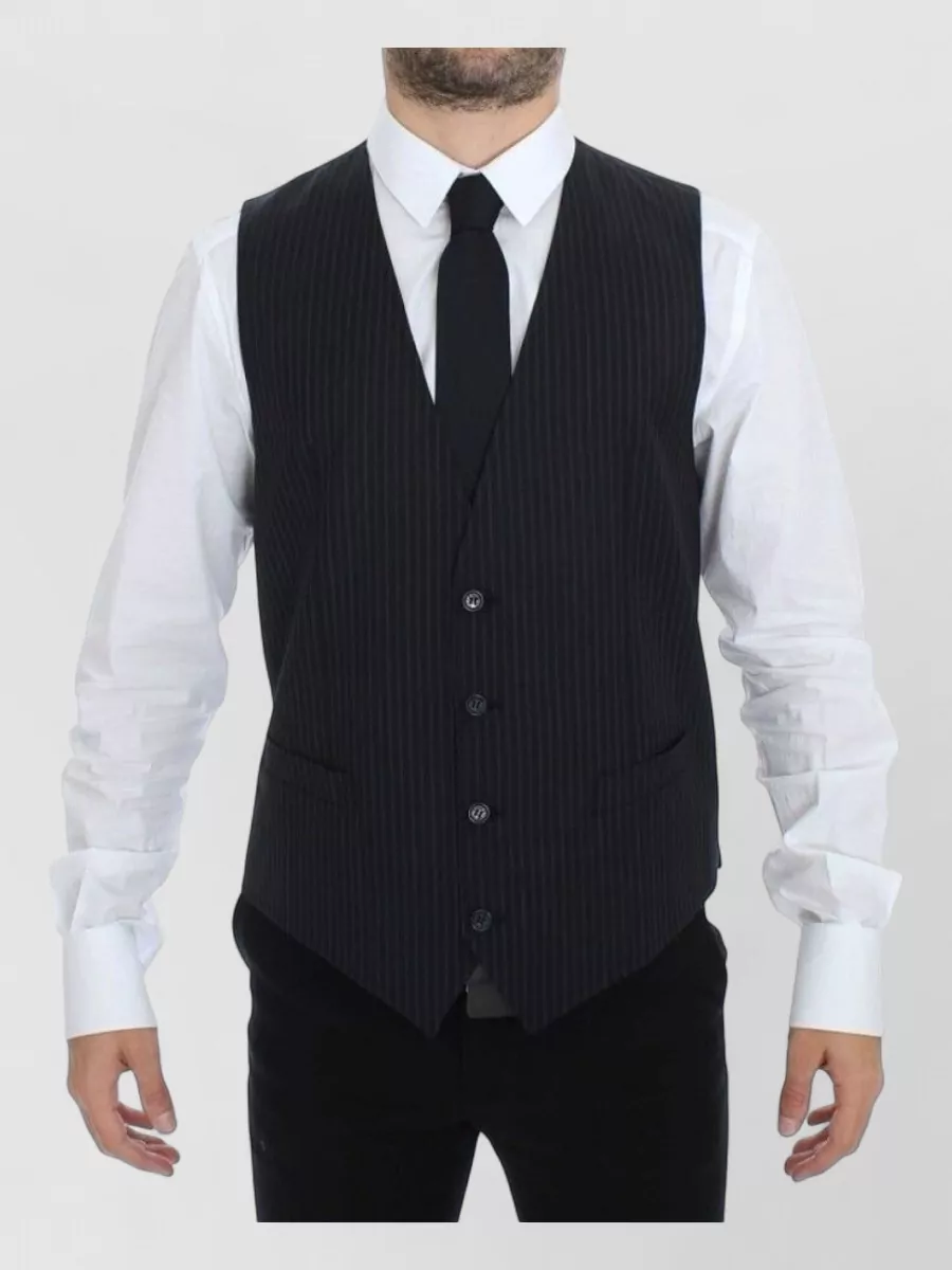 Dolce&Gabbana wool pinstripe v-neck dress vest