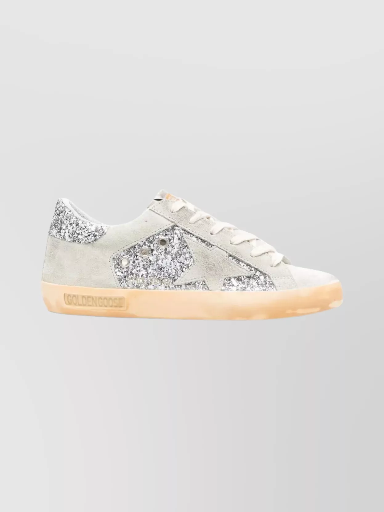 Golden Goose Star Design Suede And Glitter Sneakers In Multi