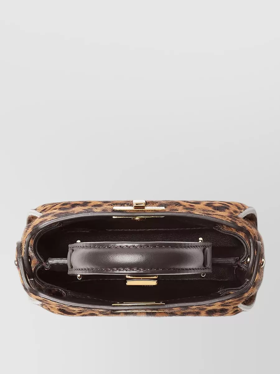 Fendi Nano Peekaboo Leather Shoulder Bag