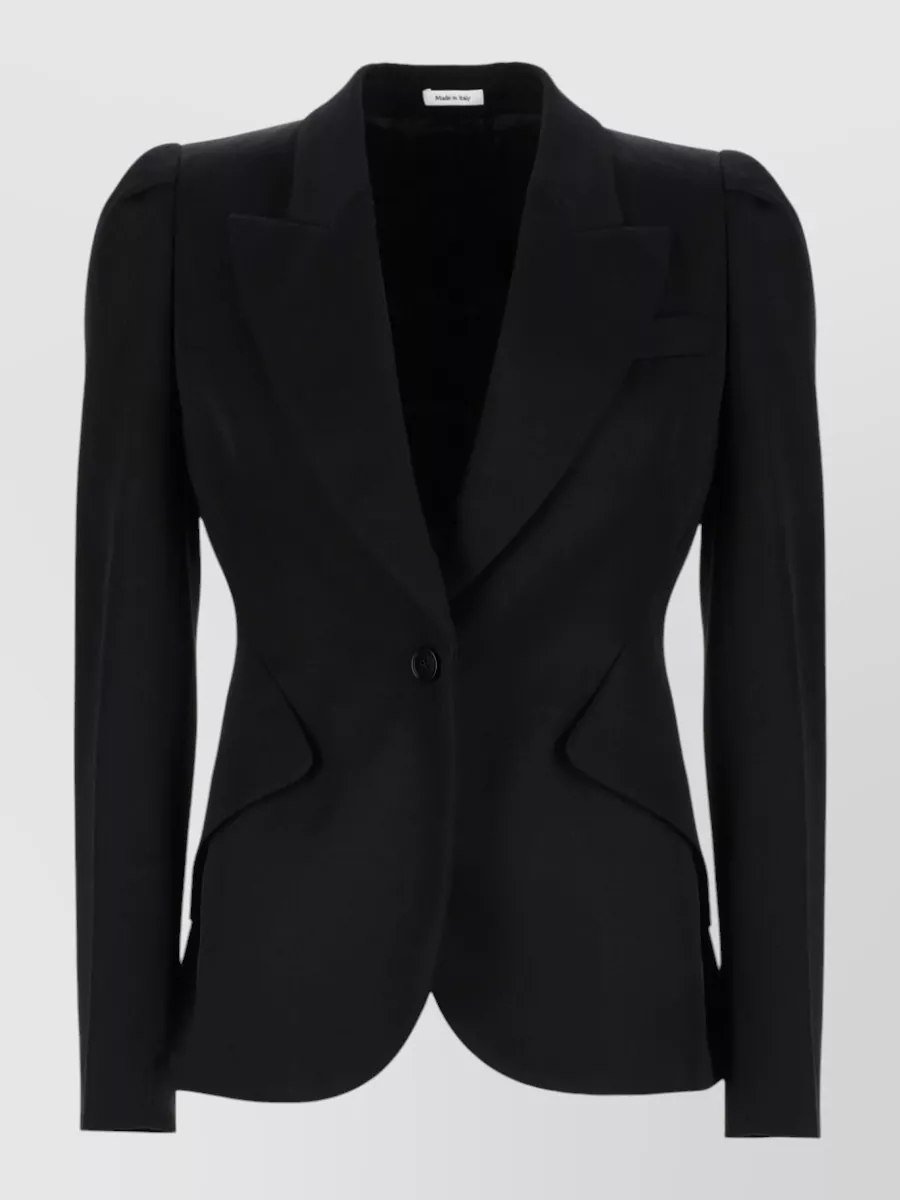 Alexander Mcqueen Tailored Jacket Single Breasted Padded Shoulders In Black