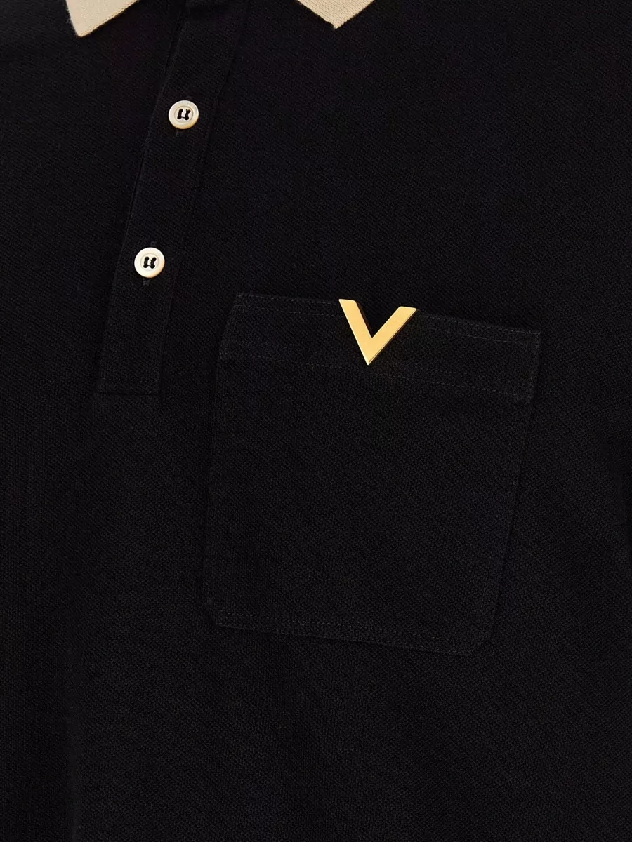 Valentino Garavani Cotton Short-Sleeve Piqué Polo Shirt