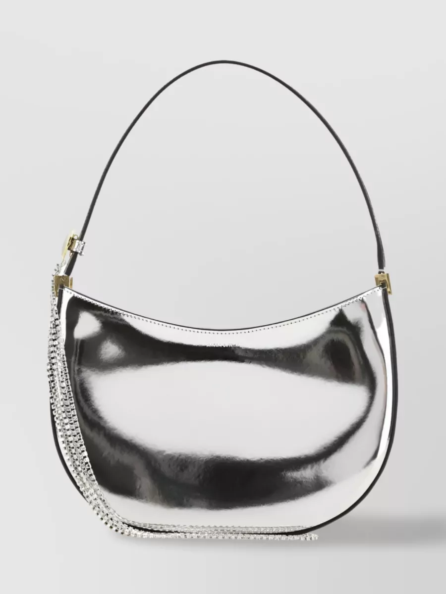 Shop Magda Butrym Mirrored Metallic Shoulder Bag With Top Zip