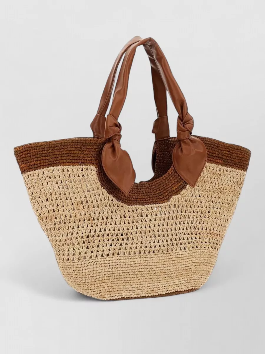 Hereu Rafia Tote Bag Straw Knot Handles