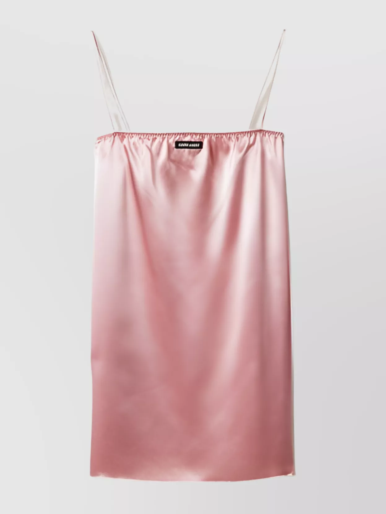 Miu Miu Satin Mini Dress Spaghetti Straps In Pink