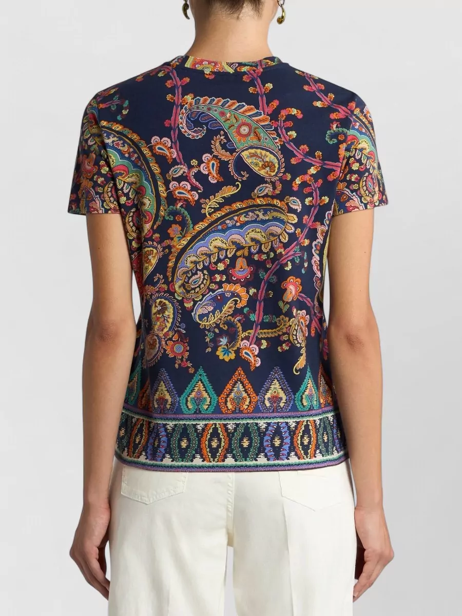 Etro Slim Fit T Shirt Crew Neck Paisley