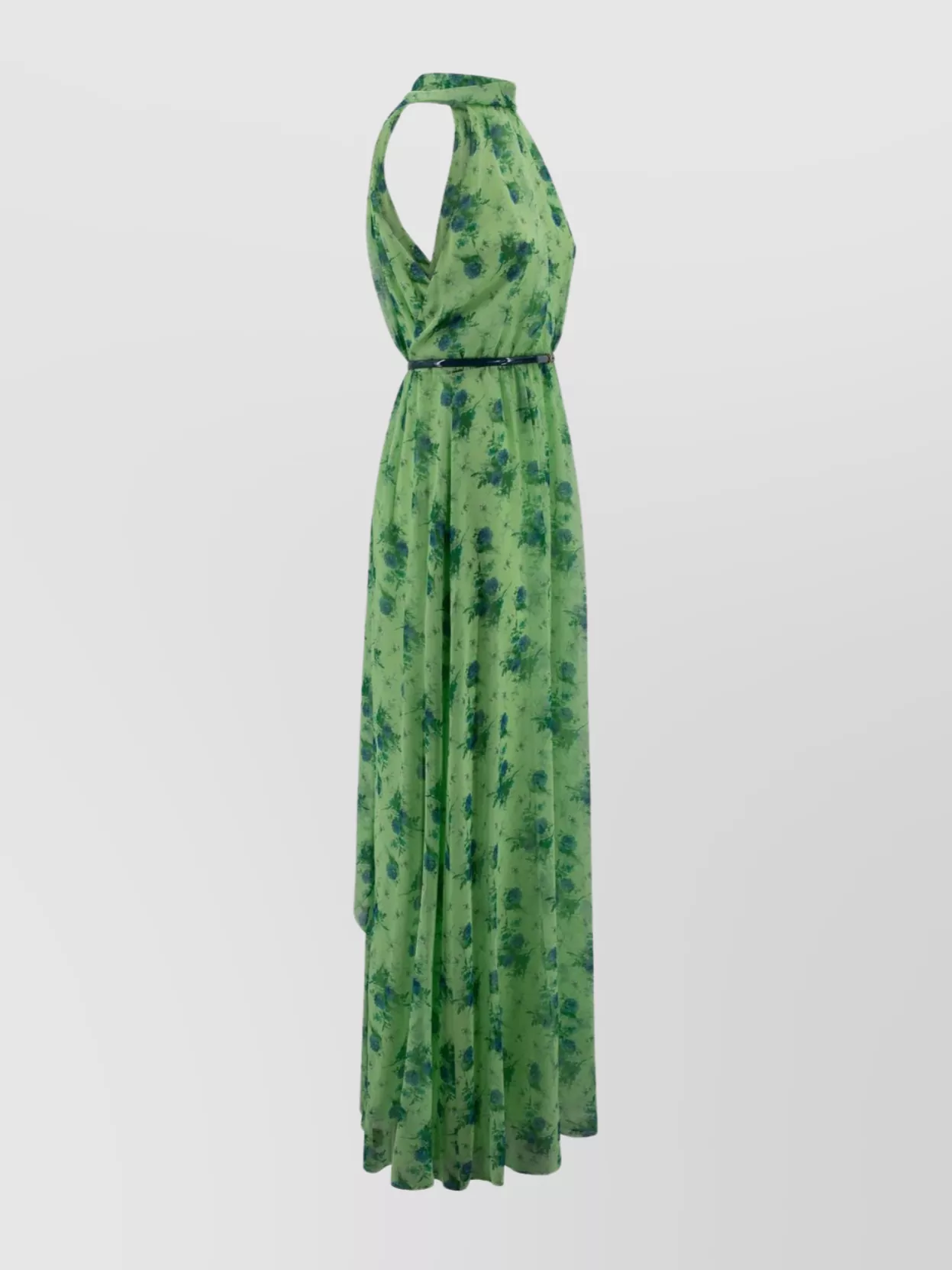 'S MAX MARA WAIST BELT FLORAL HALTER NECK DRESS