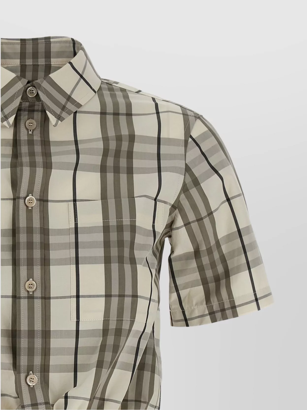 Burberry Short Sleeve Shirt Featuring Tie-front Detail