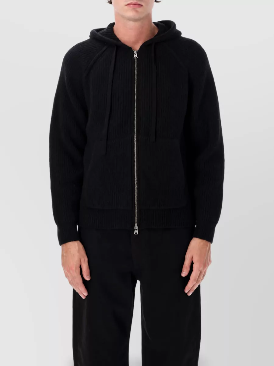 Dunst Hooded Knit Jacket In Black