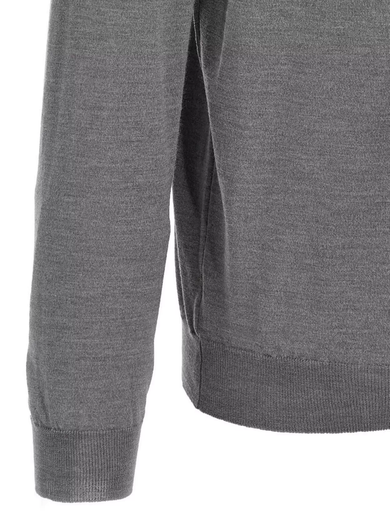 Zanone Ribbed Collar Wool Polo Shirt