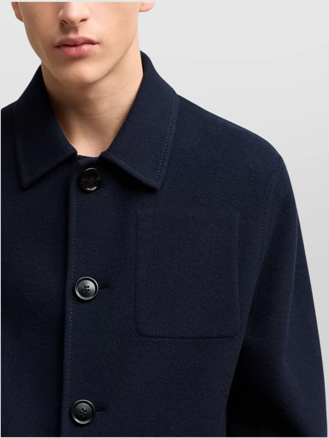 Ami Paris Wool-Cashmere Blend Blazer Fleece Texture