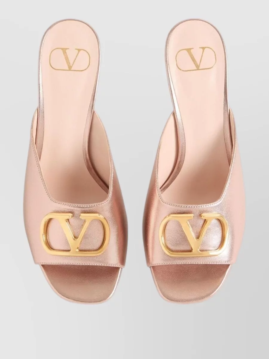 Valentino Garavani Vlogo Signature Leather Mules Sandals
