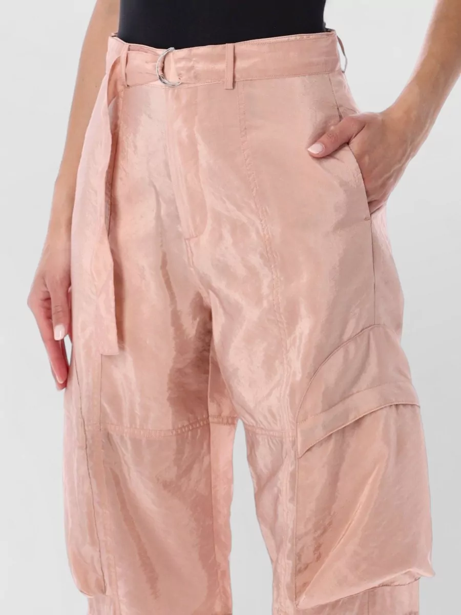 The Frankie Shop Sheer Relaxed-Fit Straight-Leg Cargo Trousers