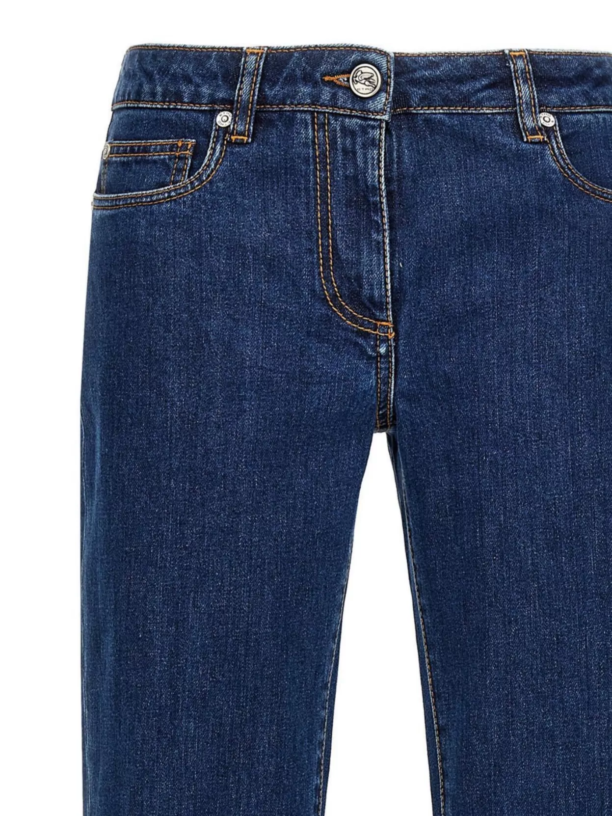 Etro Embroidered Pocket Flared Denim Trousers