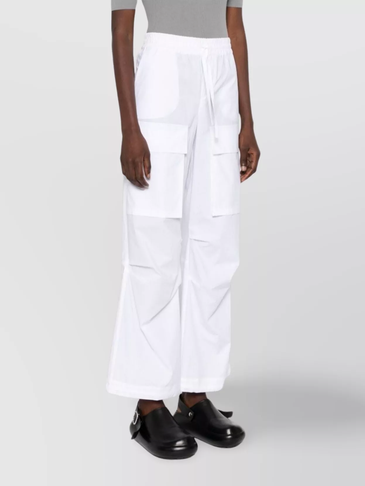 P.a.r.o.s.h White Straight-leg Cotton Cargo Trouser In White
