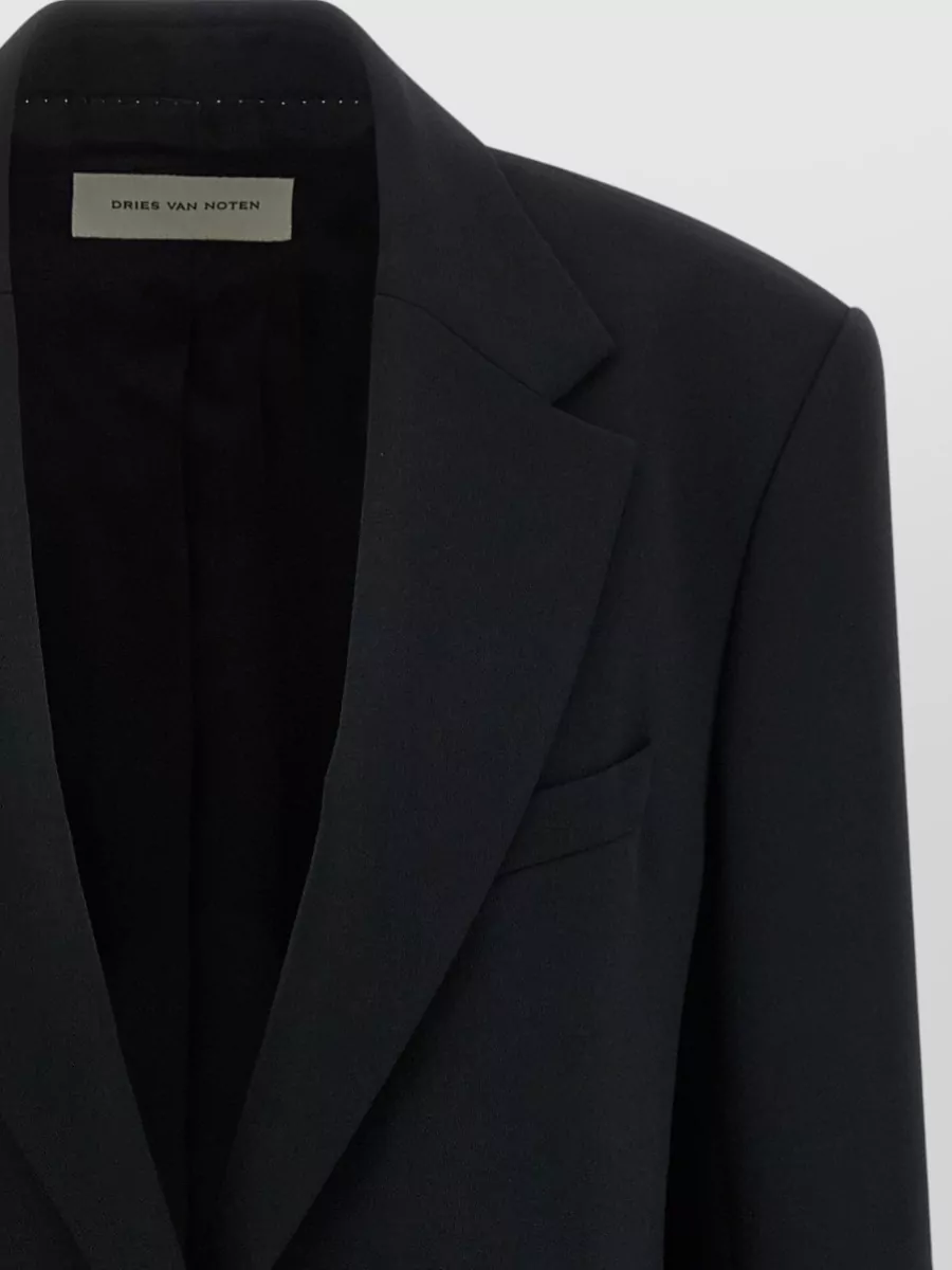Dries Van Noten Single-Breasted Crepe Blazer