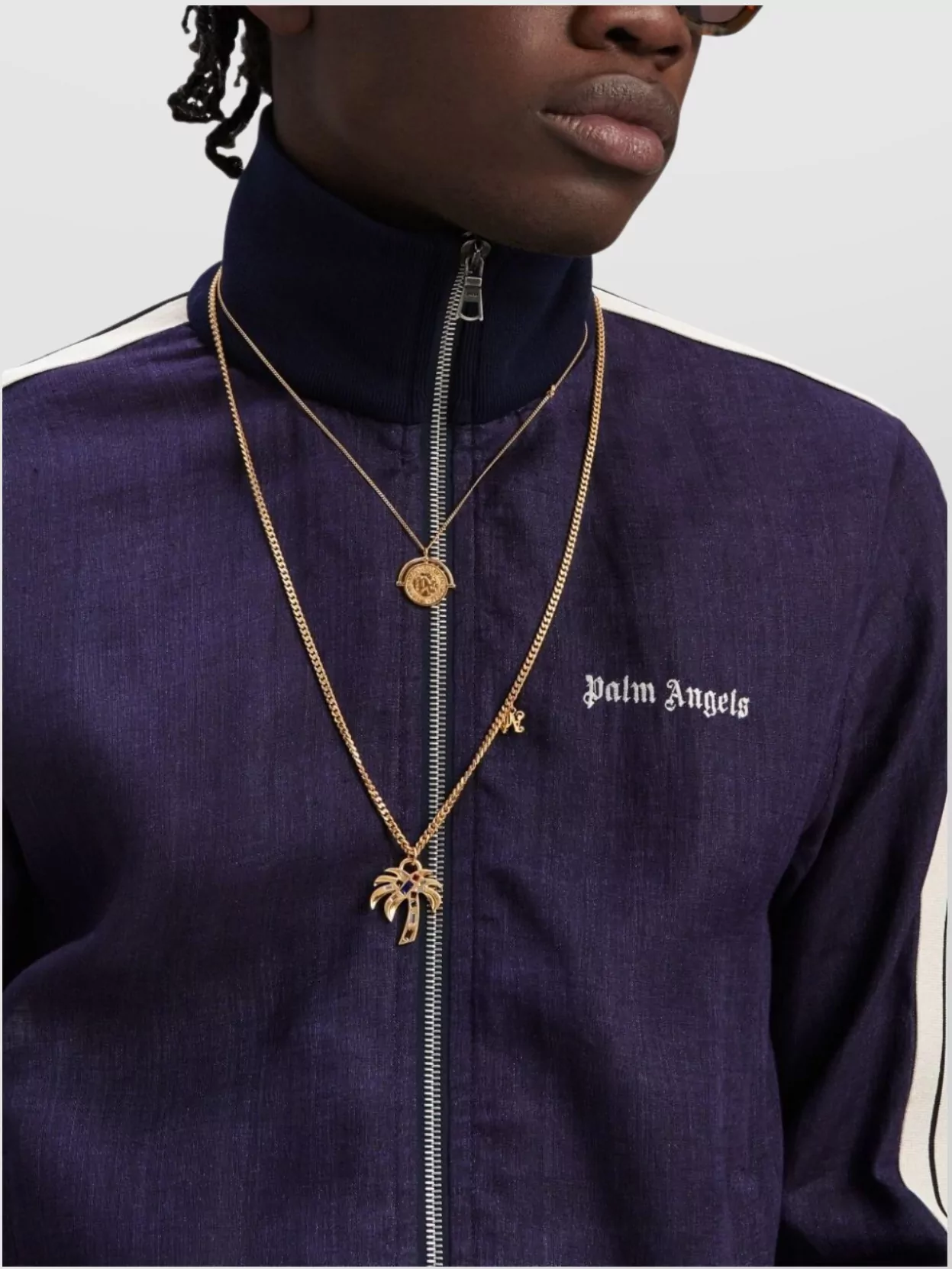 Palm Angels Logo Embellished Track Jacket